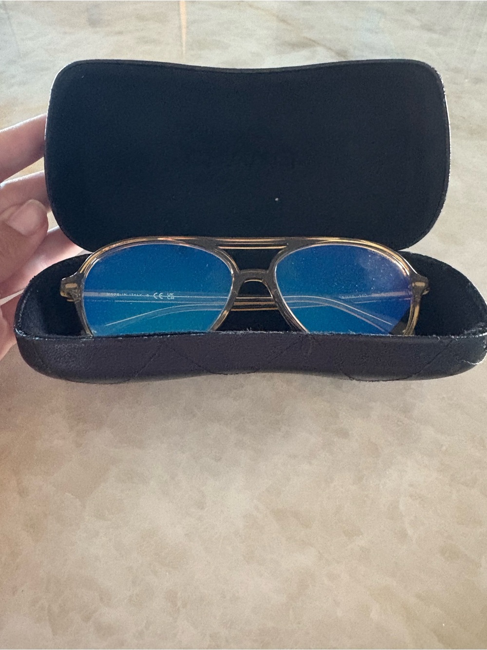 Chanel Yellow Frame Glasses